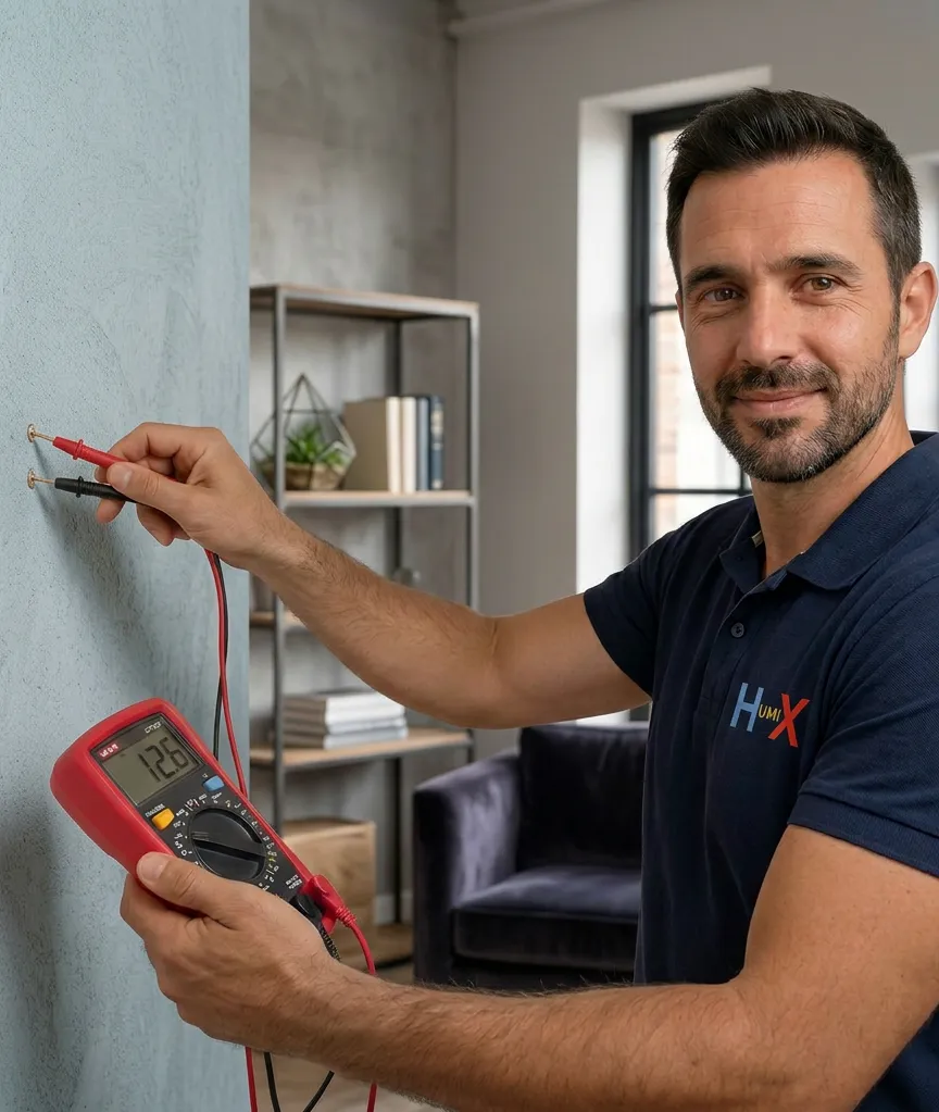 Técnico HUMIX Murcia revisando un caso de humedad